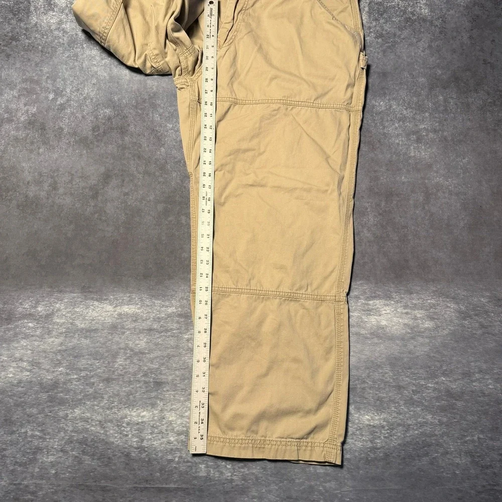 Life is Good Mens XXL Carpenter Pants Tan‎ Khaki Workwear 38/40x30 Cotton Canvas